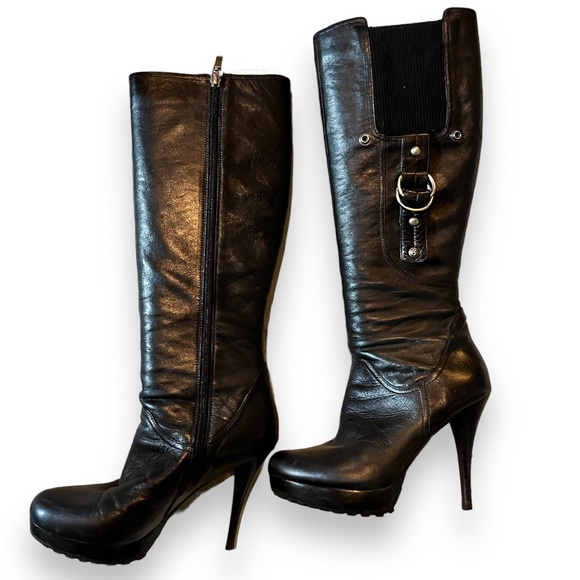 Guess Hearne Leather Stiletto Knee High Boot - Picture 1 of 4